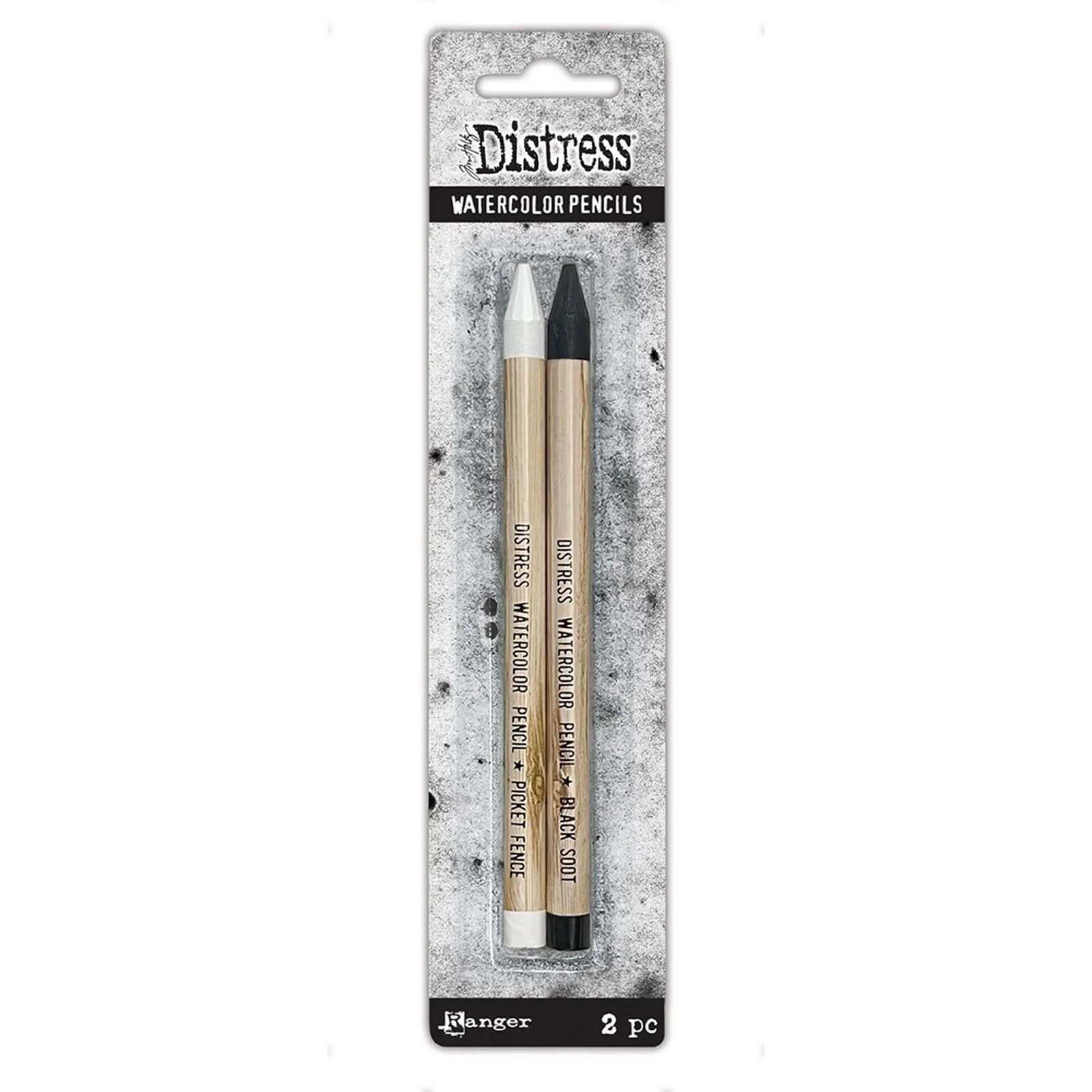 TDH83573 Ranger • Tim Holtz Distress Watercolor Pencil Picket Fence & Black Soot