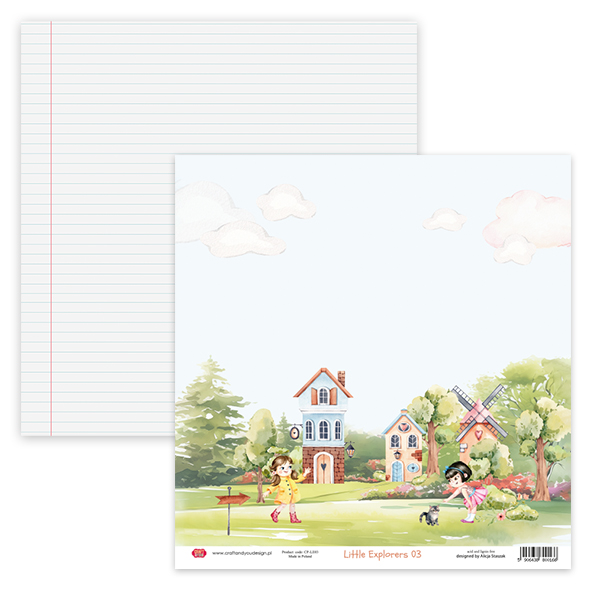 CPS-LE30-6 Paper set 12x12" Little Explorers-6 sheets Craft & You Design