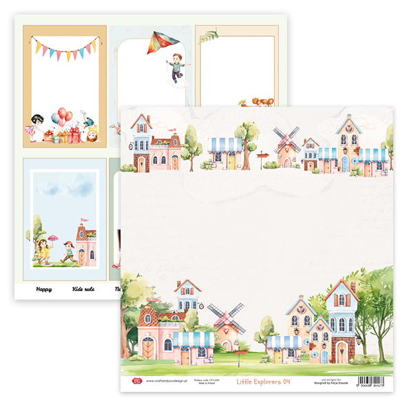 CP-LE04 Double-sided scrapbooking paper Craft & You Design 12x12" Little Explorers 04