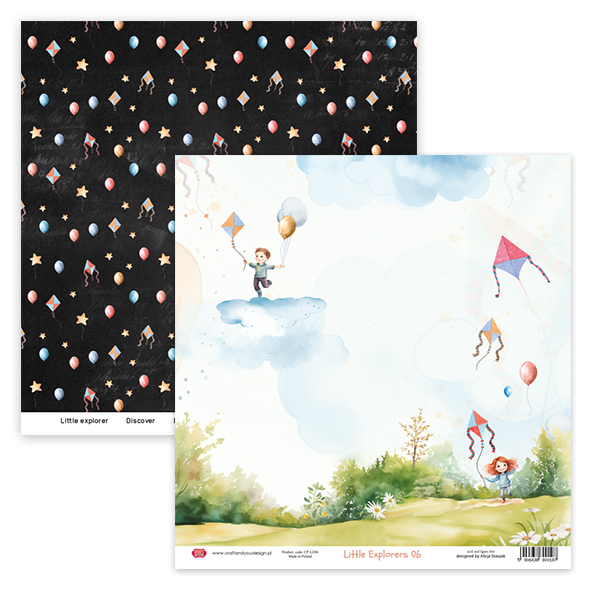 CP-LE06 Double-sided scrapbooking paper Craft & You Design 12x12" Little Explorers 06