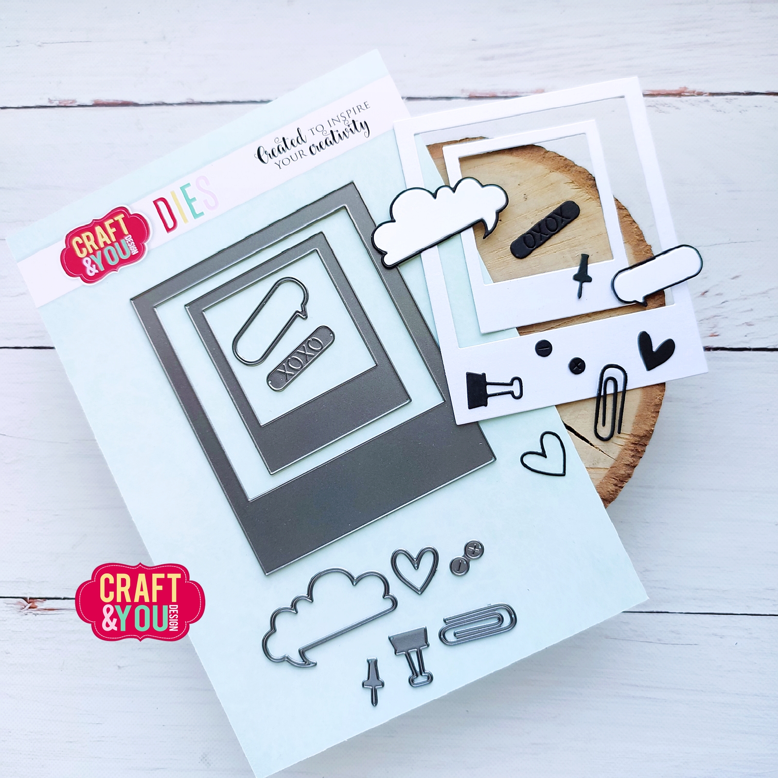 CW291 Cutting Die - Polaroid frame set - Craft&You Design
