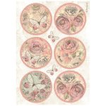 DFSA4879 Stamperia Shabby Rose A4 Rice Paper 6 Rounds