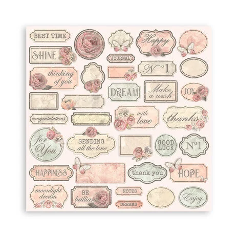 SBBS107 Stamperia Shabby Rose 8x8 Inch Paper Pack