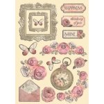KLSP161 Stamperia Stamperia Shabby Rose Colored Wooden Shape A5