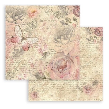 SBBS107 Stamperia Shabby Rose 8x8 Inch Paper Pack