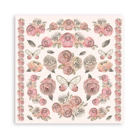 SBBS107 Stamperia Shabby Rose 8x8 Inch Paper Pack