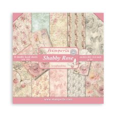 SBBS107  Stamperia Shabby Rose 8x8 Inch Paper Pack