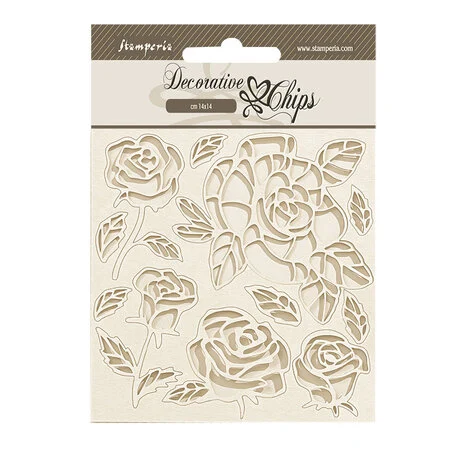 SCB219 Stamperia Shabby Rose Decorative Chips Roses