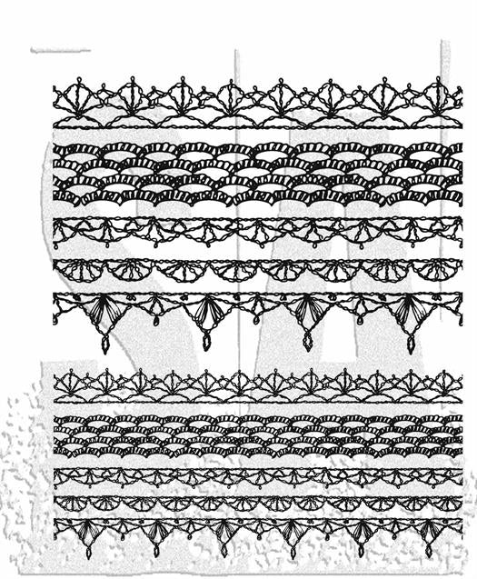 TH-CMS480 Tim Holtz Cling Stamp “Crochet Trims"