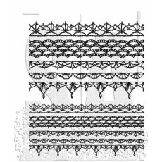 TH-CMS480 Tim Holtz Cling Stamp “Crochet Trims"