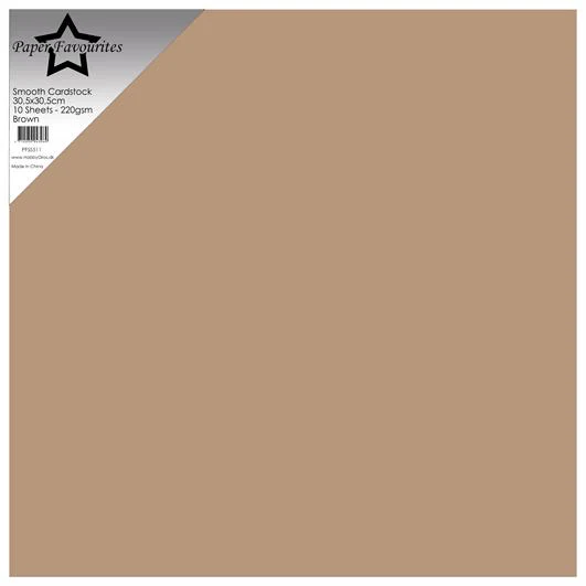 PFSS511 Paper Favourites Smooth Cardstock Brown 30,5x30,5cm