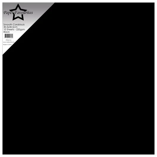 PFSS514 Paper Favourites Smooth Cardstock Black 30,5x30,5cm