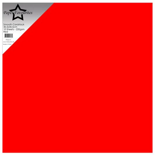 PFSS517 Paper Favourites Smooth Cardstock Red 30,5x30,5cm
