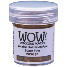 WC01SF WOW! Embossing Powder Metallics - Gold Rich Pale - Super Fine