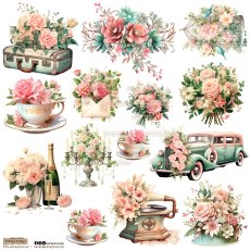 NSL-03 Paper stickers Scraplove - WEDDING PASTEL 2
