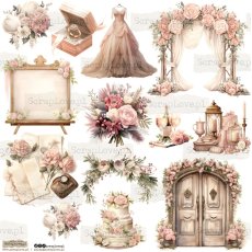 NSL-07 Paper stickers Scraplove - WEDDING COZY 1