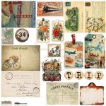 NSL-11 Paper stickers Scraplove - VINTAGE TRAVEL 2