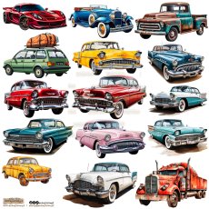 NSL-49 Paper stickers Scraplove - OLD CARS 3