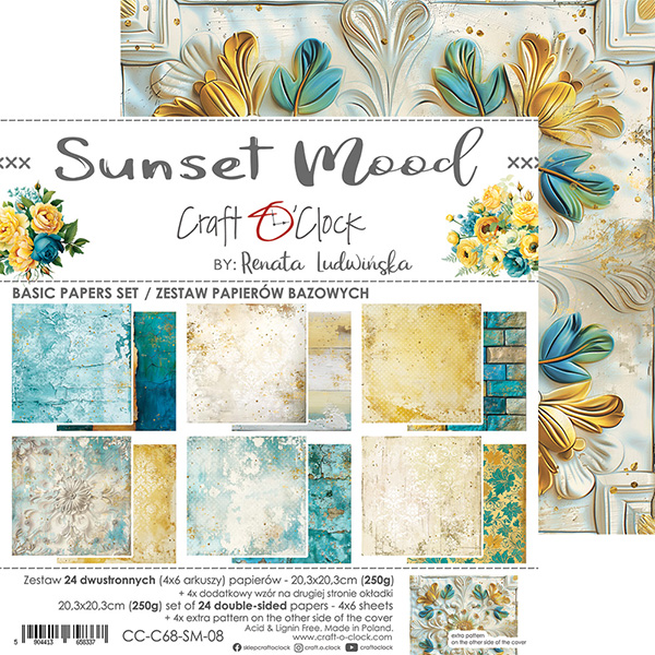 CC-C68-SM-08 PRESALE SUNSET MOOD - a set of papers 20,3x20,3cm - BASIC