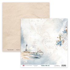 CP-TRT02 Double-sided scrapbooking paper Craft & You Design  12x12" Travel Time 02