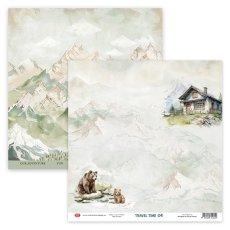 CP-TRT04 Double-sided scrapbooking paper Craft & You Design  12x12" Travel Time 04