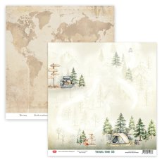 CP-TRT05 Double-sided scrapbooking paper Craft & You Design  12x12" Travel Time 05