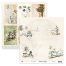 CP-TRT06 Double-sided scrapbooking paper Craft & You Design  12x12" Travel Time 06
