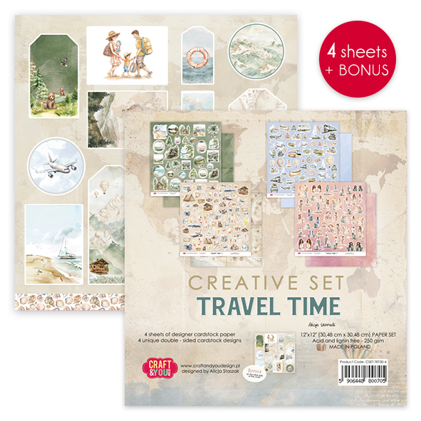 CSET-TRT30-4 CREATIVE set 30,5x30,5cm Travel Time - 4 sheets