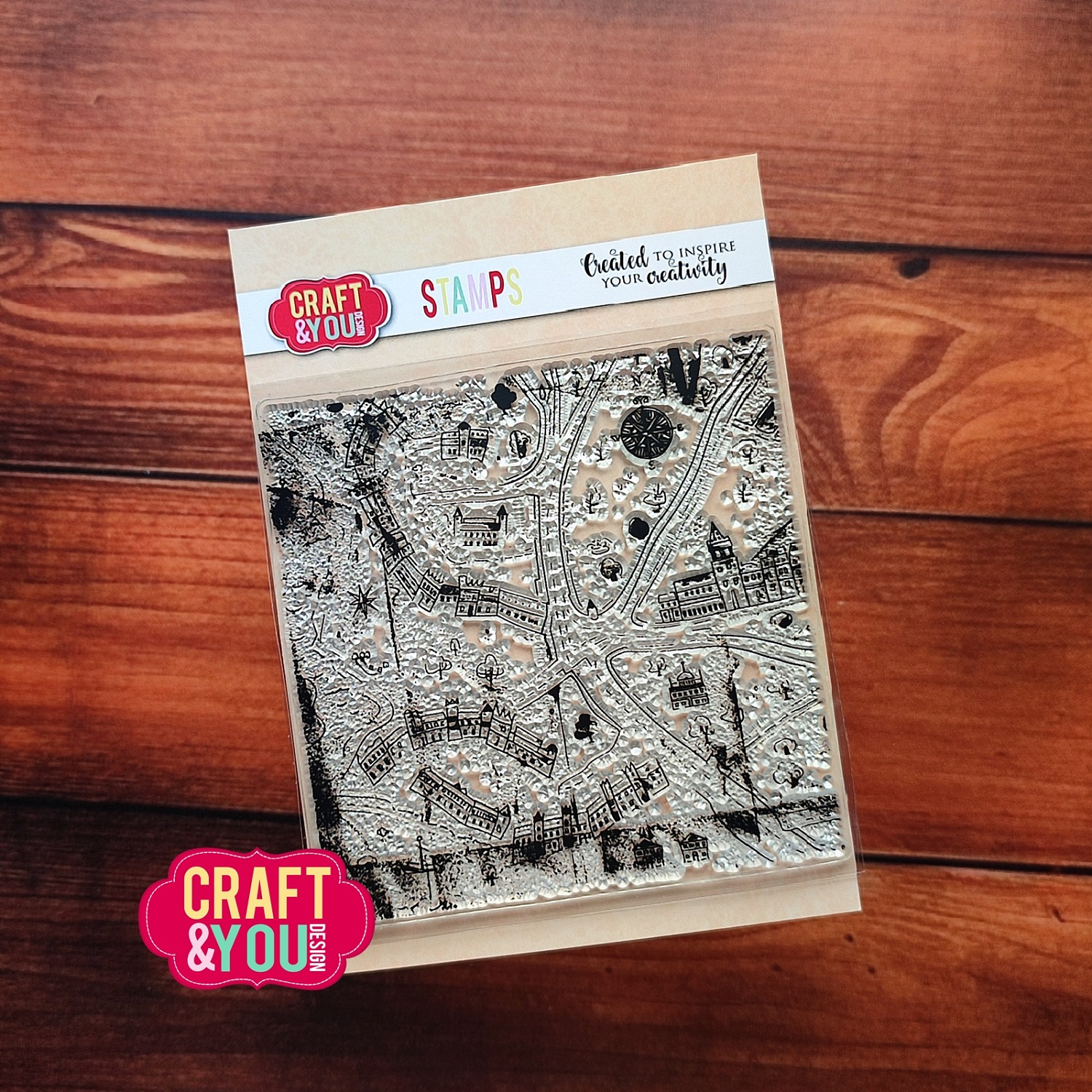CS038 Clear StampsOld Town Map - Craft & You Design