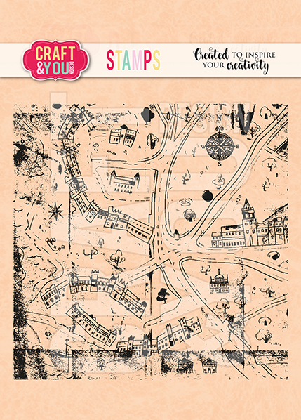 CS038 Clear StampsOld Town Map - Craft & You Design