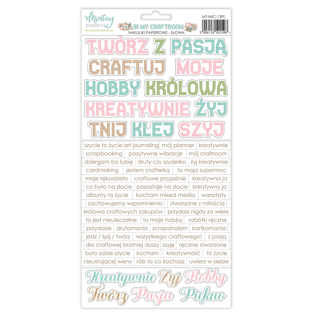 MT-IMC-13PL In My Craftroom - Paper stickers - elements PL - MINTAY