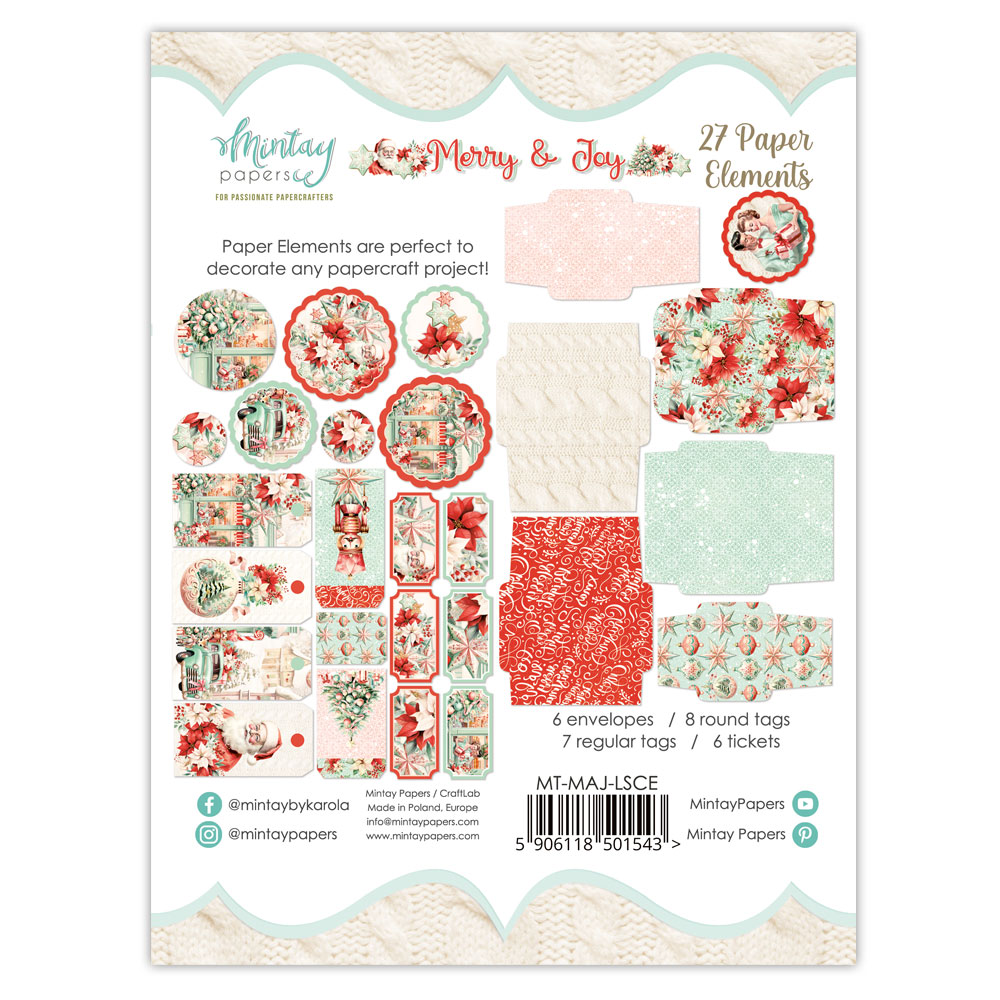 MT-MAJ-LSCE Merry & Joy - Paper Envelopes and Tags - MINTAY MINTAY - die cuts