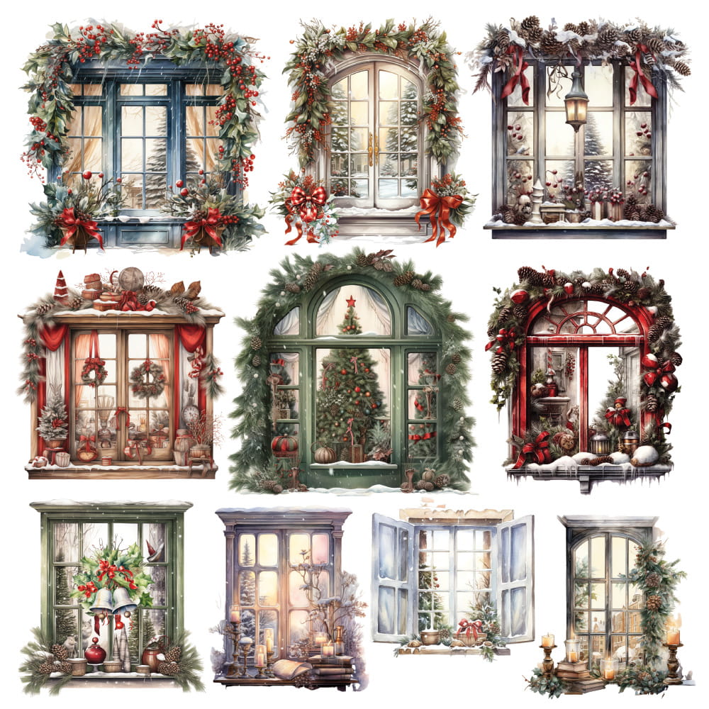 AA-HO-13 Alchemy of Art - Elements for self-cutting out 12x12" HO HO HO