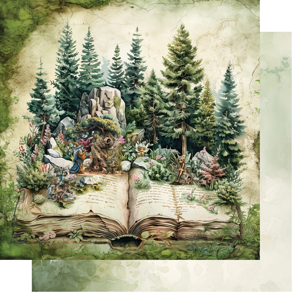 AA-TOMAF-07 Alchemy of Art - 12x12'' - A SET OF PAPERS - Tales of moss and fern