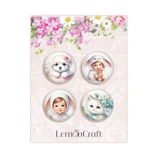 LEM-SWEETHA-05 Sweetheart- Zestaw samoprzylepnych ozdób / buttonów - Lemoncraft