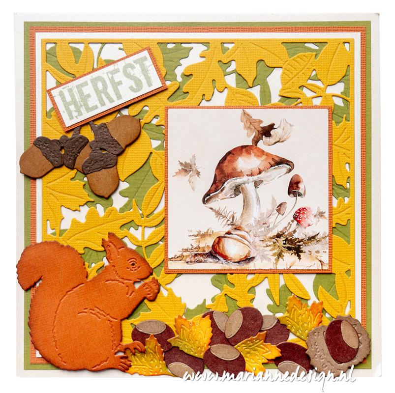 CR1663 Metal Die Marianne Design - CrafTables -Background Fall Leaves
