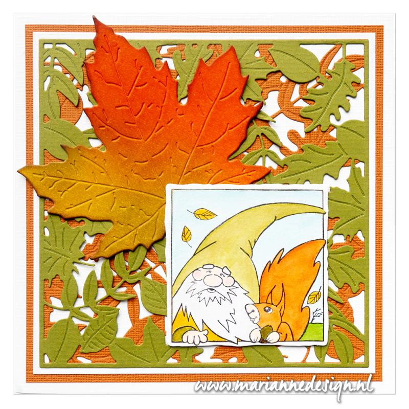 CR1663 Metal Die Marianne Design - CrafTables -Background Fall Leaves