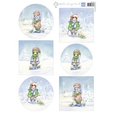 HK1716  one side paper A4 Marianne Design-Hetty's Winter Snoesjes - Forest