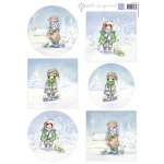 HK1716 one side paper A4 Marianne Design-Hetty's Winter Snoesjes - Forest