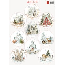 VK9614 one side paper A4 Marianne Design -Winter Forest