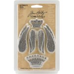 TH92903 Tim Holtz Idea-ology Metal Regal Adornments, 10 Charms per Pack, Various Sizes, Antique Nickel Finish