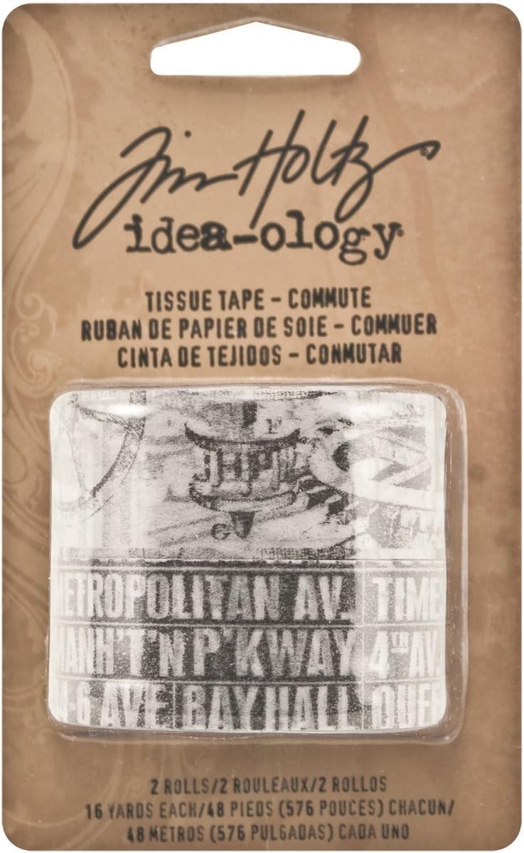 TH93019 Commute Tissue Tape by Tim Holtz Idea-ology, 2 Rolls per Pack, 3-4 Inch x 16 Yards, Paper, Multicolored,