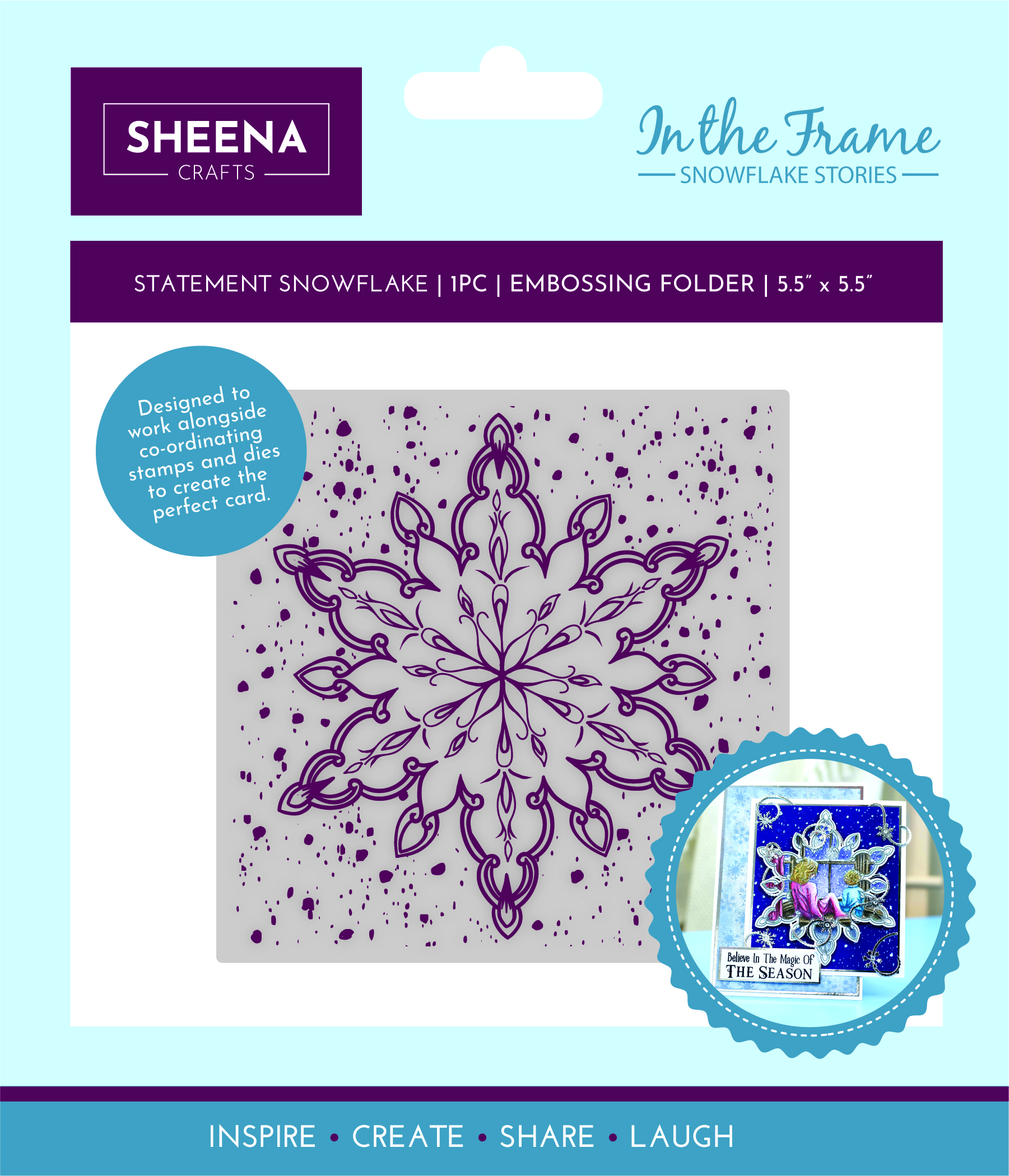SD-ITF-SS-EF5.5-SS Sheena Douglass In The Frame Snowflake Stories Embossing Folder - Statement Snowflake