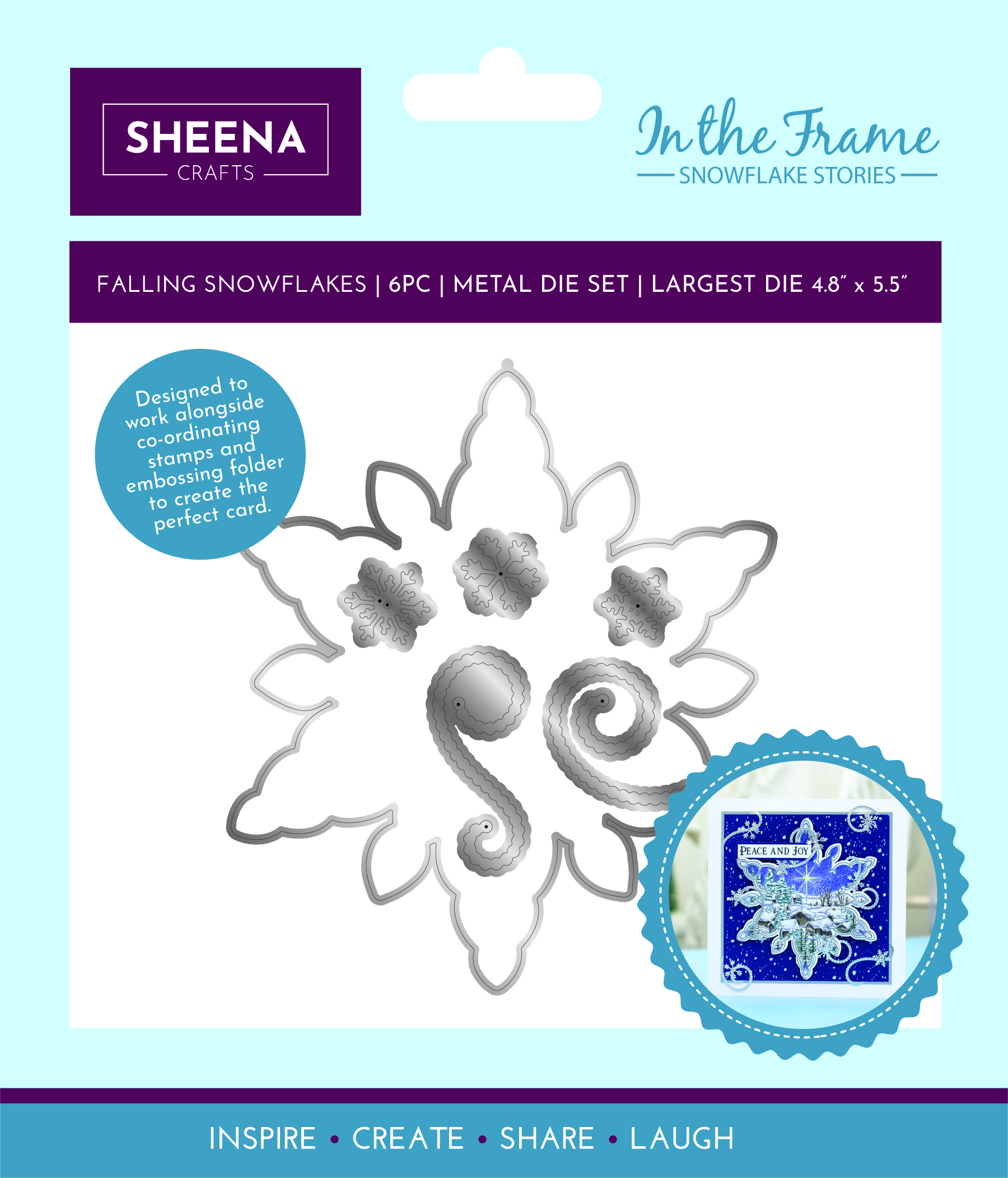 SD-ITF-SS-MD-FS Sheena Douglass In The Frame Snowflake Stories Die - Falling Snowflakes