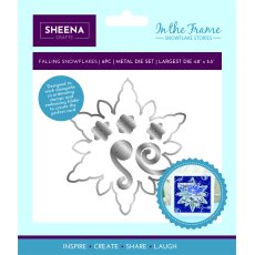 SD-ITF-SS-MD-FS Sheena Douglass In The Frame Snowflake Stories Die - Falling Snowflakes 