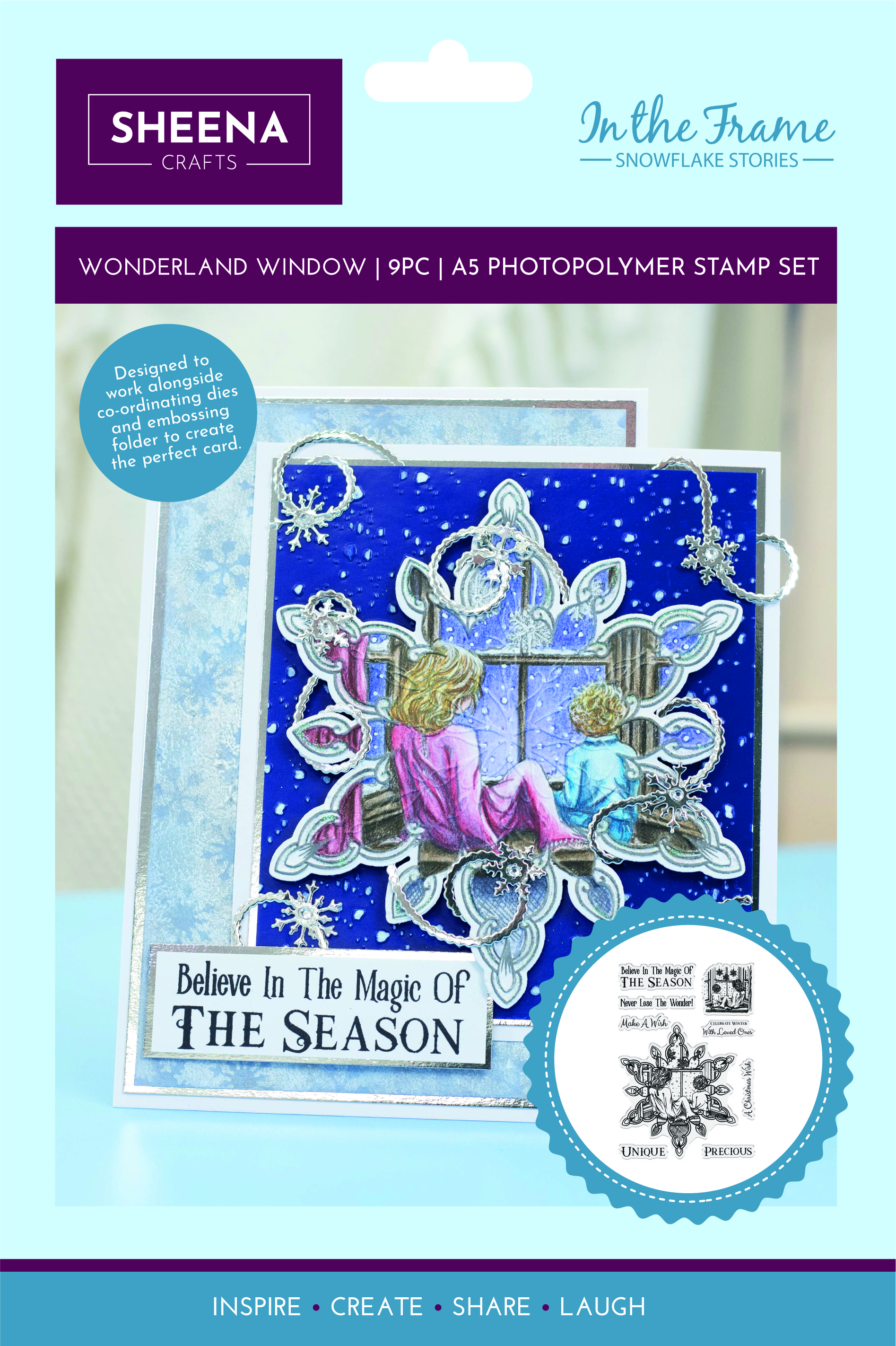 SD-ITF-SS-STP-WW Sheena Douglass In The Frame Snowflake Stories Photopolymer Stamp - Wonderland Window