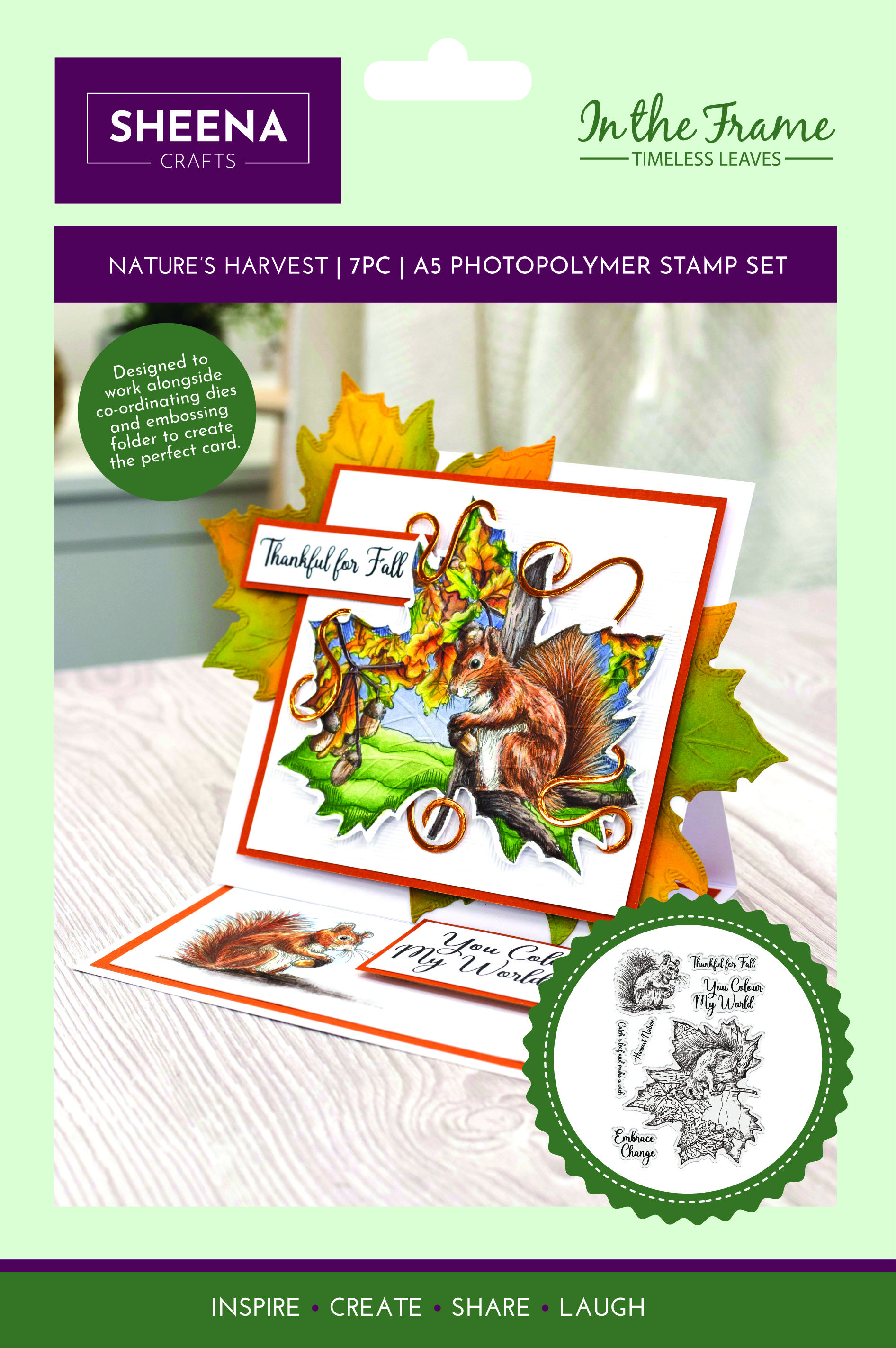SD-ITF-TL-STP-NH Sheena Douglass In The Frame Timeless Leaves Photopolymer Stamp - Nature's Harvest