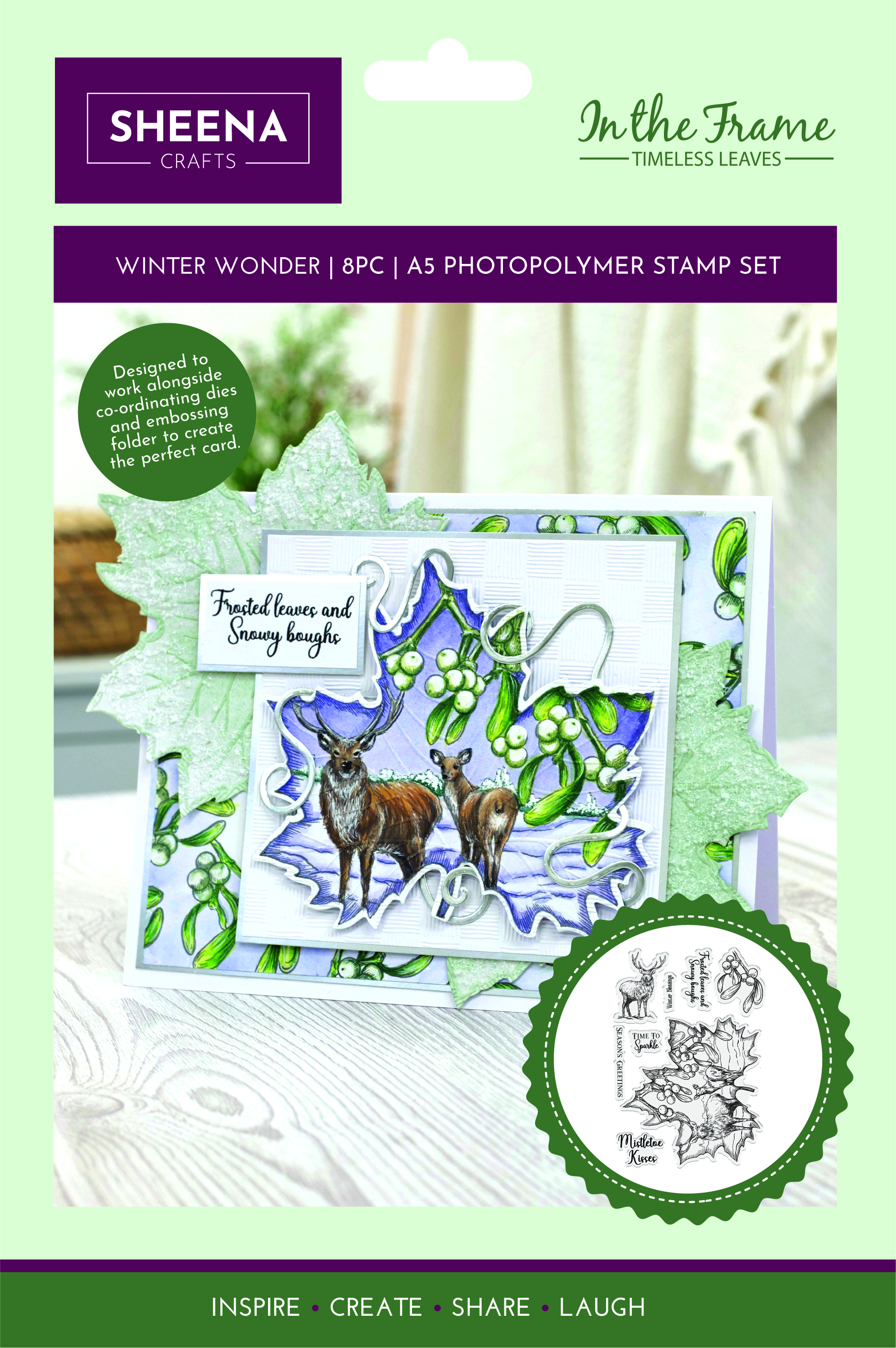 SD-ITF-TL-STP-WW Sheena Douglass In The Frame Timeless Leaves Photopolymer Stamp - Winters Wonder