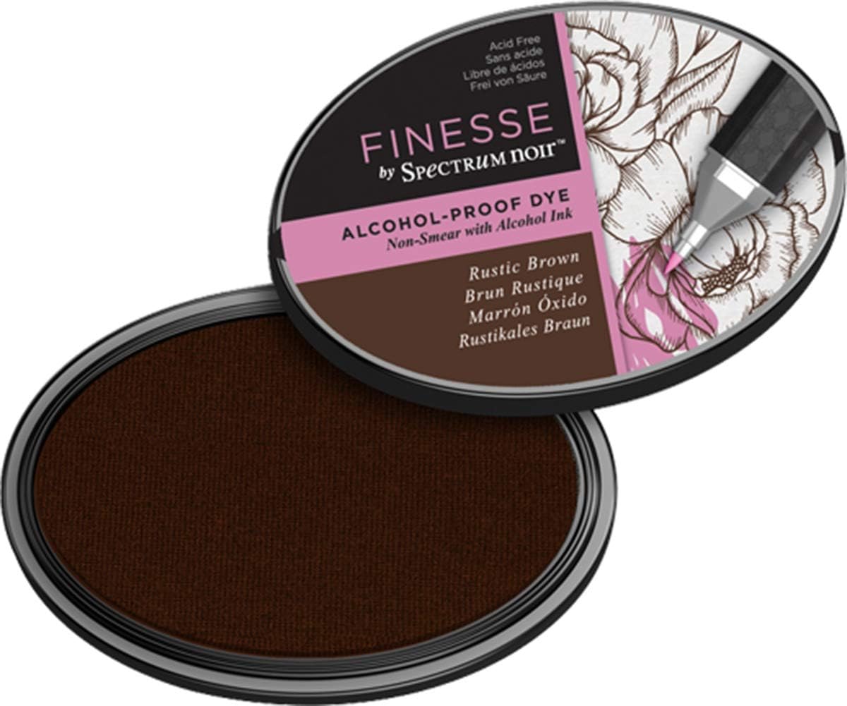 SN-IP-FAL-RBRO Finesse by Spectrum Noir Alcohol Proof Dye Inkpad - Rustic Brown