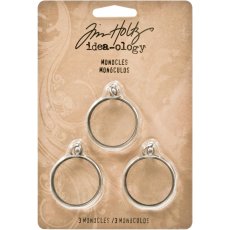 TH93129 Tim Holtz Idea-ology Monocle, 3-Per Pack, Antique Nickel Finish